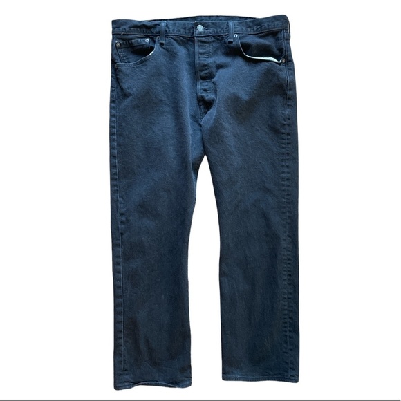 Levi's 501 Button Fly Black Denim Jeans. Size 40x30 - Picture 2 of 7